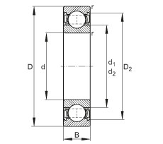 FAG Rolamento de esferas - 62309-2RSR